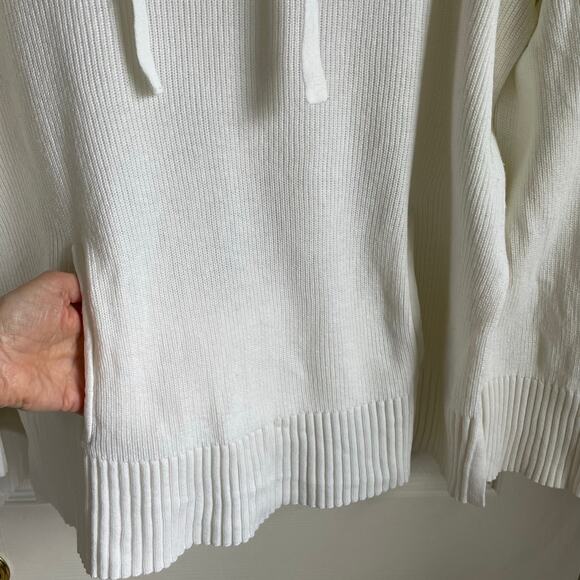 T by Talbots Funnel Neck Sweater Sz S Cream Pullover Casual Minimalist Neutral - Picture 4 of 8